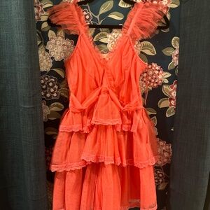 Love Shack Fancy Pink Zorina Dress Size 4